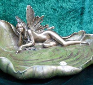 D2 Fairy on Water Lily Dish 10.5"
